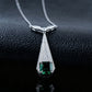 Vintage Lab Emerald Necklace S925 Silver Full Diamond Evening Premium - Photo 4