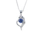 Heart Lab Sapphire Choker, Silver Pendant, Holiday - Photo 5