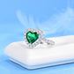 S925 Sterling Silver Lab Emerald Ring, Versatile Open Ring - Photo 2