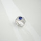 925 Sterling Silver Lab Sapphire Ring, Unisex Versatile - Photo 3
