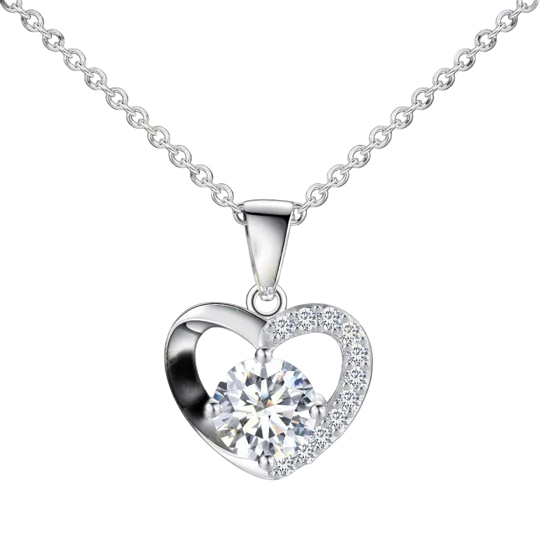 925 Sterling Silver Lab Diamond Necklace, Designer Minimalist - Photo 5