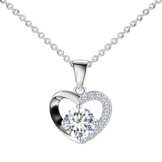 925 Sterling Silver Lab Diamond Necklace, Designer Minimalist - Photo 5