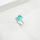 925 Sterling Silver Paraiba-Colour Ring, Premium Modern Minimalist - Photo 1