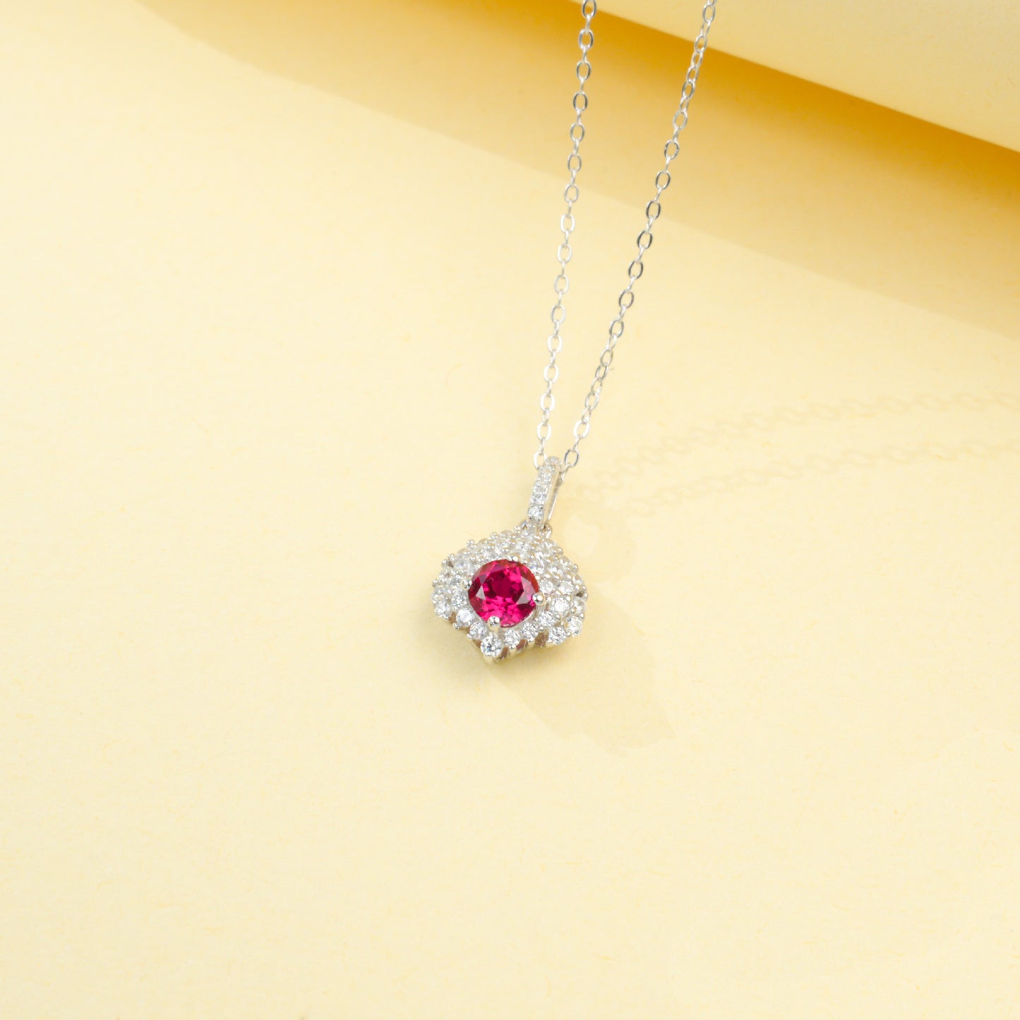 925 Sterling Silver Lab Ruby Choker Necklace for Women, Designer Birthday Gift - Photo 3