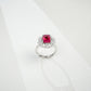925 Sterling Silver Lab Ruby Ring for Women, Vintage Premium - Photo 3