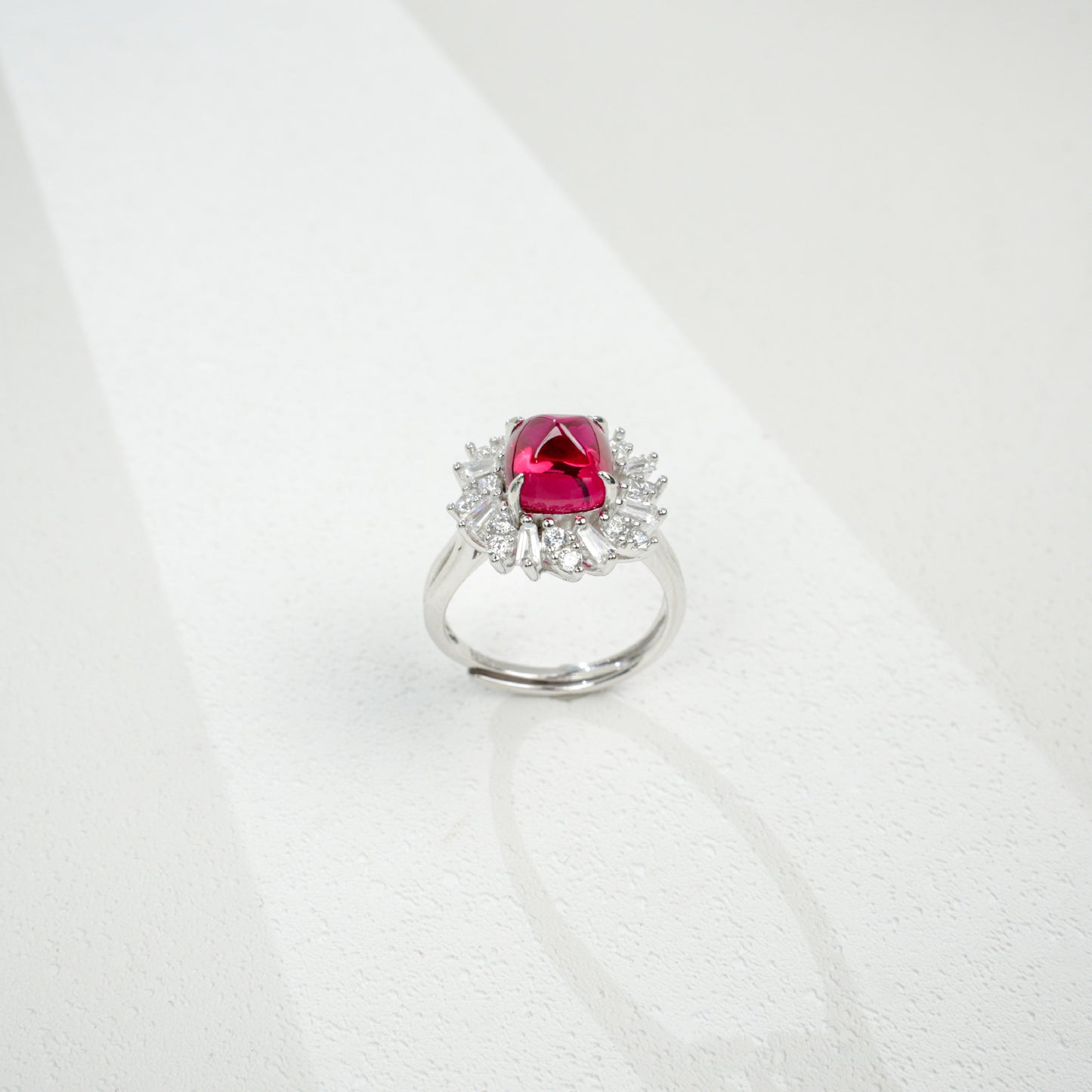 925 Sterling Silver Lab Ruby Ring for Women, Vintage Premium - Photo 3