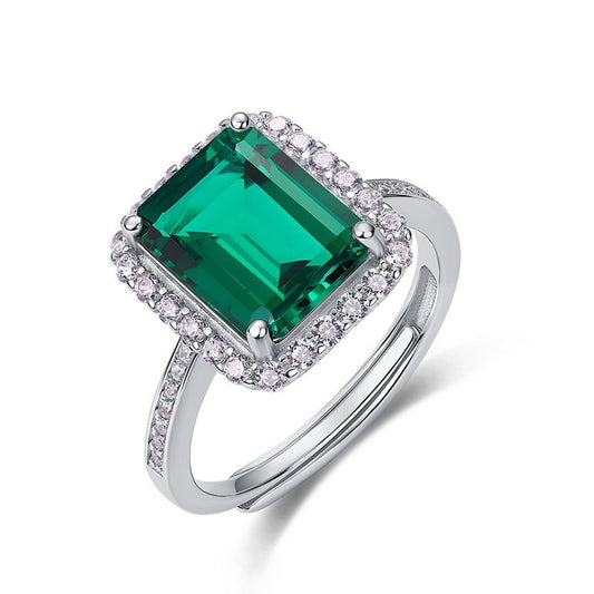 S925 Silver Emerald Elegant Refined Ring for Women - Photo 3
