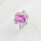 S925 Sterling Silver Lab Padparadscha Ring for Women, Premium Versatile Gift - Photo 1