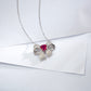 S925 Sterling Silver Lab Ruby Bow Full Diamond Choker, Versatile - Photo 3
