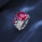 S925 Sterling Silver Lab Ruby Ring, Versatile Premium Design - Photo 3