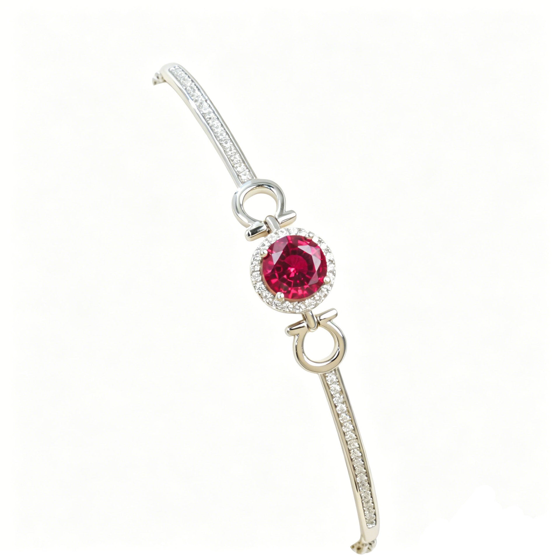 S925 Sterling Silver Lab Ruby Bracelet for Women, Unique Vintage - Photo 5