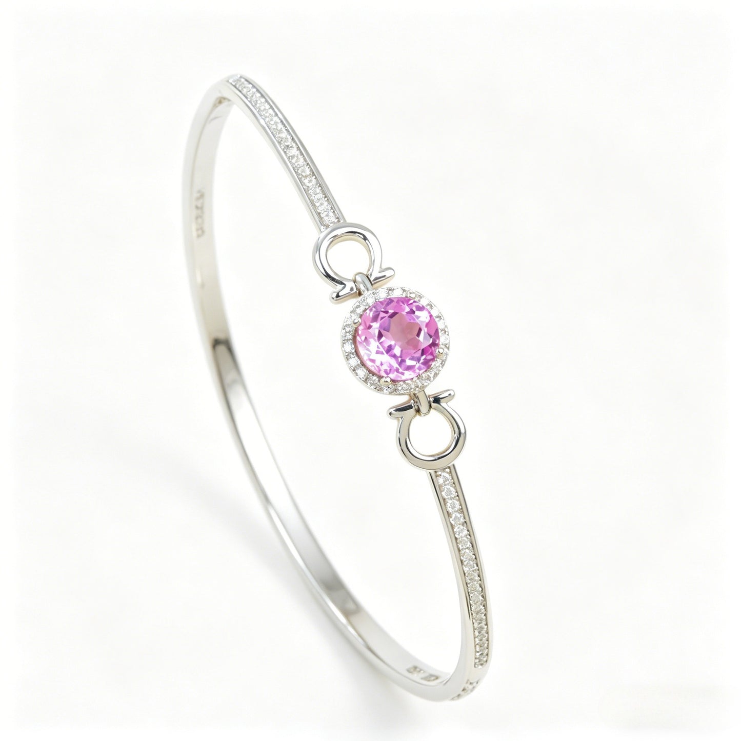 S925 Sterling Silver Lab Padparadscha Bracelet, Minimalist Versatile Bestie - Photo 5
