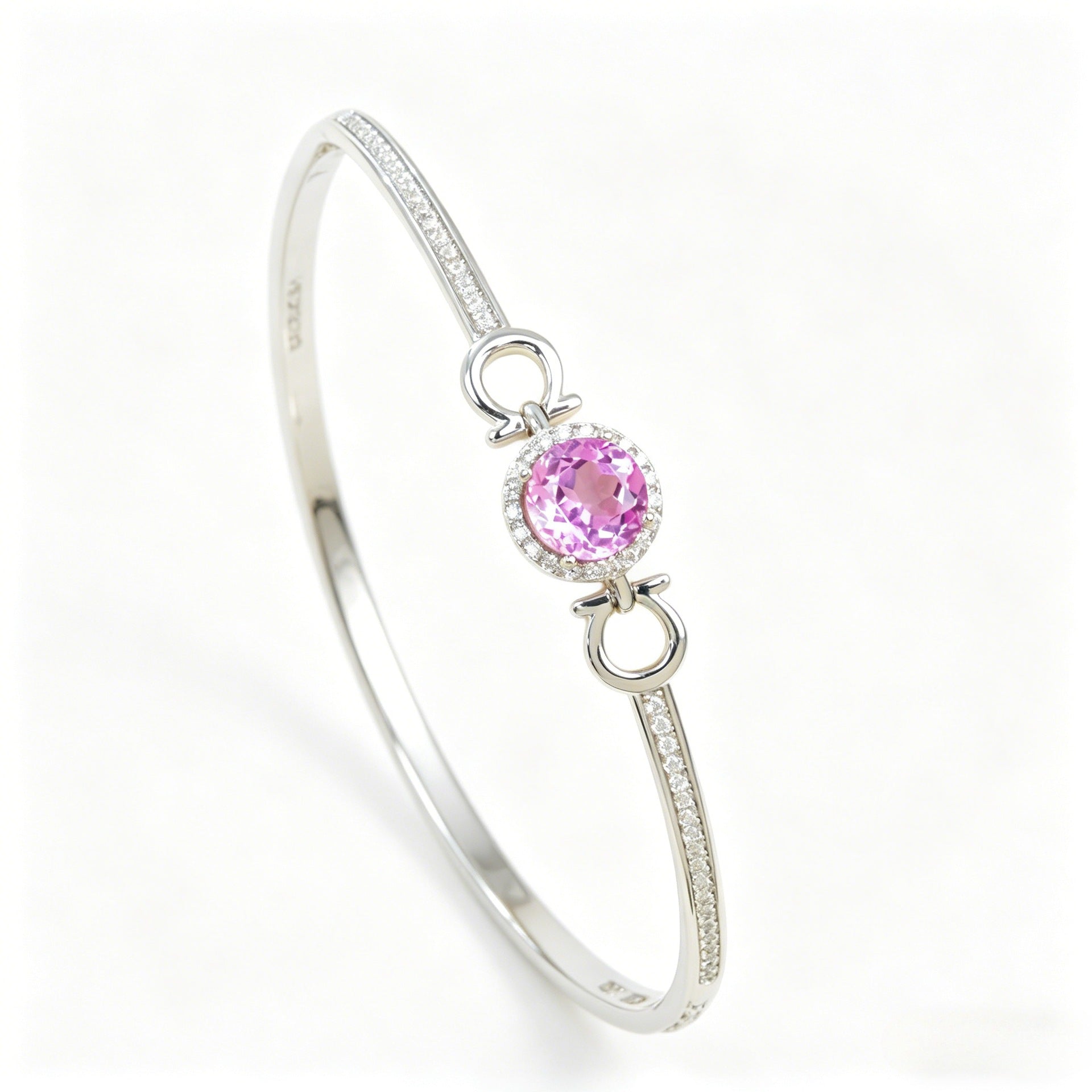 S925 Sterling Silver Lab Padparadscha Bracelet, Minimalist Versatile Bestie - Photo 5