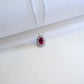 S925 Sterling Silver Lab Pigeon Blood Ruby Halo Pendant Necklace, for Women - Photo 3
