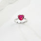 S925 Sterling Silver Lab Ruby Heart-Cut Ring, Versatile for Women - Photo 1