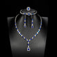 925 Sterling Silver Lab Sapphire 4-Piece Jewellery Set, Vintage Luxurious Wedding for Women - Photo 3