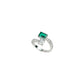 925 Sterling Silver Lab Emerald Cross-Arm Ring, Premium Versatile Bestie - Photo 5