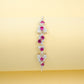 S925 Silver Round Ruby Diamond Flower Bracelet, Gentle Elegant Direct - Photo 3