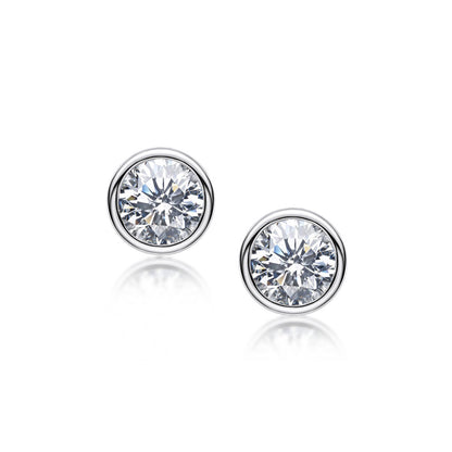 S925 Sterling Silver 1-Carat Lab Diamond Stud Earrings, Versatile Birthday Gift - Photo 5