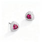 S925 Silver Triangle Lab Ruby Full Diamond Stud Earrings, Skin-Brightening Earrings - Photo 5