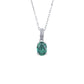 S925 Silver 4-Claw Oval Lab Emerald Pendant, Gift Bestie Birthday - Photo 5