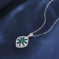 S925 Sterling Silver Emerald Sunflower Necklace, Oval Marquise Round - Photo 2