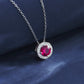 925 Sterling Silver Lab Ruby Choker Necklace, Versatile Bestie Gift - Photo 1