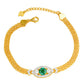 925 Sterling Silver Lab Emerald Evil Eye Bracelet for Women, Versatile - Photo 1