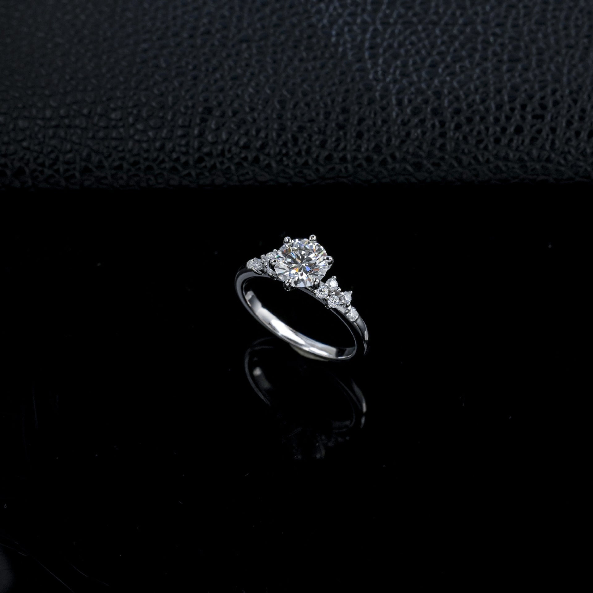 S925 Silver 6-Claw Lab Diamond Ring, Diamond Pave Proposal - Photo 4