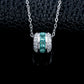 S925 Silver Paraiba Tube Pendant Necklace, Stone Necklace Diamond - Photo 2