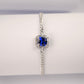 S925 Sterling Silver Lab Sapphire Bracelet, Versatile Premium Vintage - Photo 2