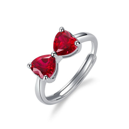 S925 Sterling Silver Lab Pigeon Blood Ruby Ring, Versatile Romantic Classic for Women - Photo 5