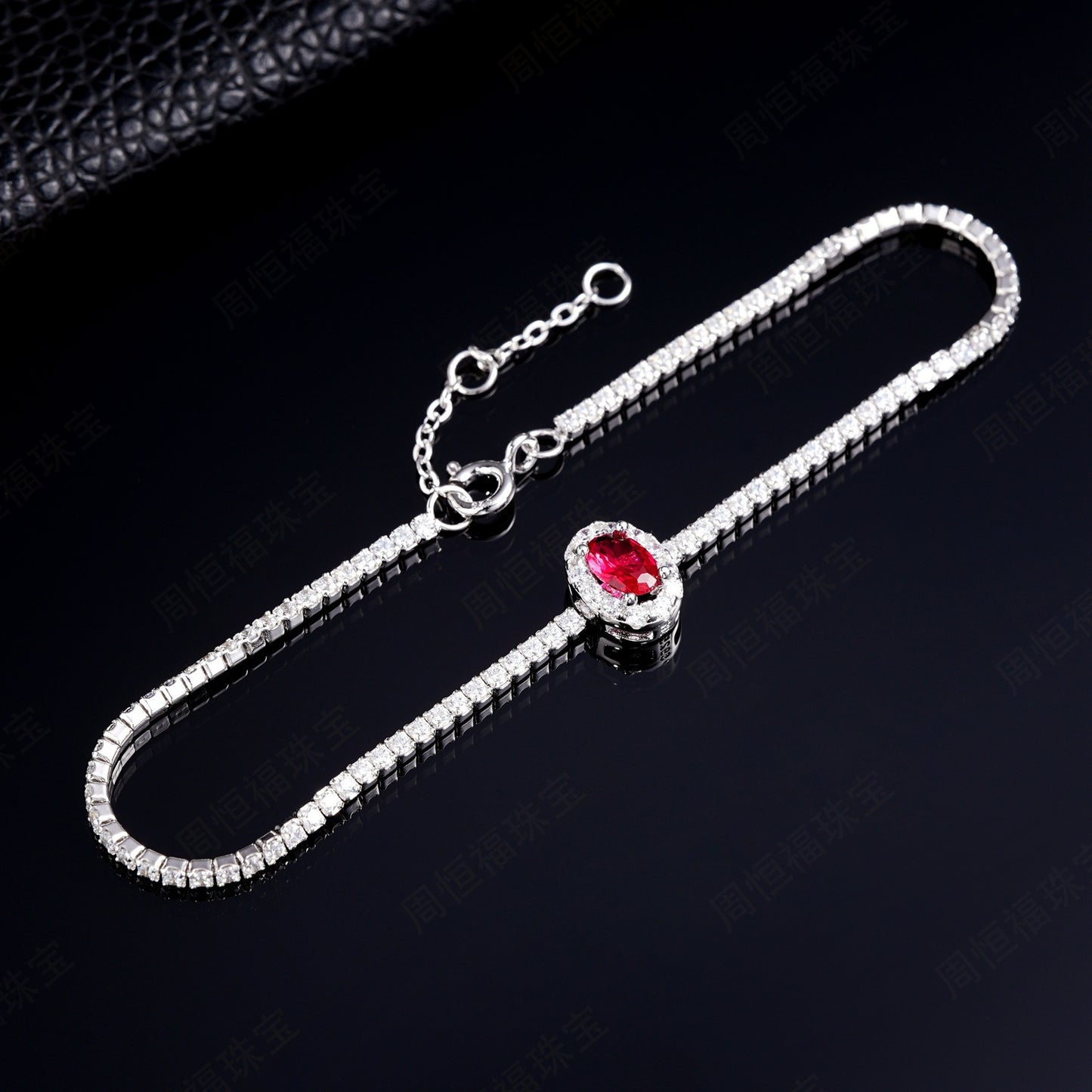 S925 Sterling Silver Lab Ruby Bracelet for Women, Premium Vintage - Photo 2