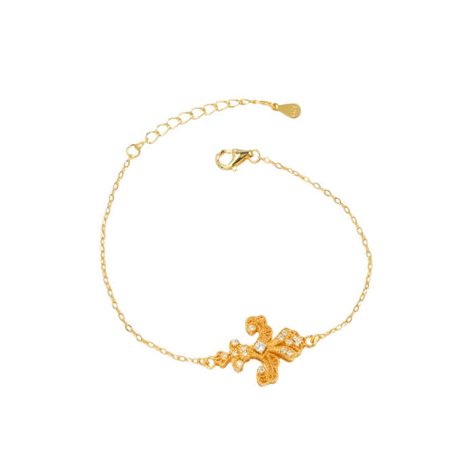 925 Sterling Silver Yellow-Gold Plated Lab Diamond Bracelet, Classic Unisex - Photo 1