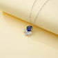 S925 Sterling Silver Royal Blue Sapphire Flower Necklace, Premium Ladies Versatile - Photo 3