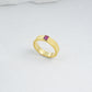 S925 Silver Lab Ruby Vertical Gear Ring, Cushion Ring Anniversary - Photo 4