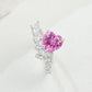 925 Sterling Silver Lab Padparadscha Ring, Vintage Luxurious - Photo 2