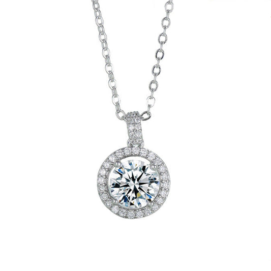 925 Sterling Silver Lab Diamond Choker Necklace, Designer Versatile - Photo 1