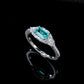 S925 Silver Rectangle Lab Paraiba Tsavorite Diamond, Gemstone Ring - Photo 2