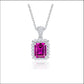 Lab-Created Ruby Necklace 925 Sterling Silver, Vintage Premium Elegant - Photo 2