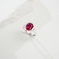 S925 Sterling Silver Lab Ruby Ring, Unique Design - Photo 3