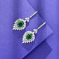 S925 Lab Emerald Earrings, Simple Versatile Design - Photo 3