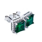 S925 Sterling Silver Lab Emerald Earrings, Sparkling Diamond Versatile - Photo 5