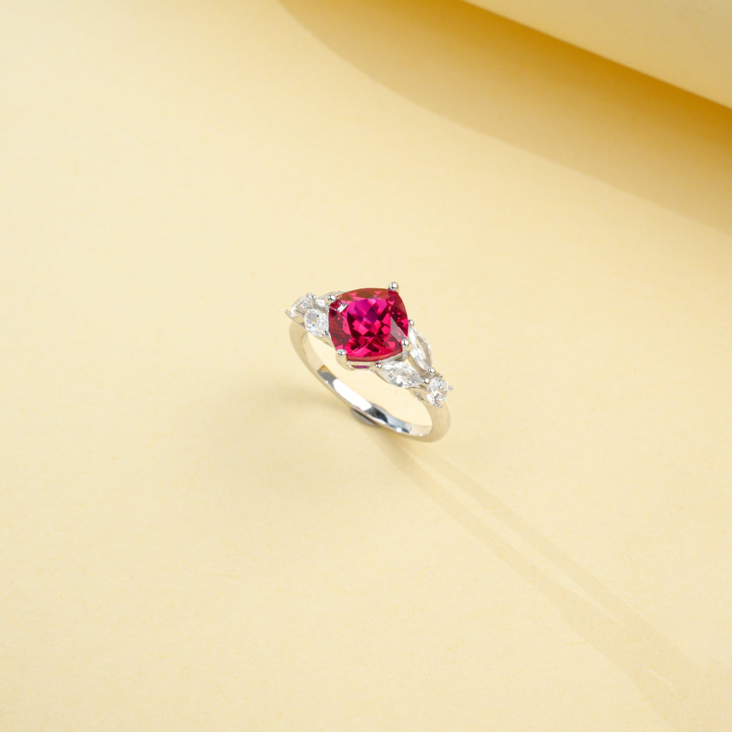 S925 Sterling Silver Lab Ruby Ring for Women, Versatile Designer - Photo 6