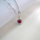 S925 Sterling Silver Safety Pin Heart Ruby Necklace, Chain Versatile - Photo 3