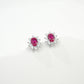 S925 Sterling Silver Lab Ruby Earrings, Vintage Unique for Women - Photo 2