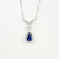 S925 Lab Sapphire Necklace, Sterling Silver Premium - Photo 2