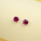 S925 Silver Classic Lab Ruby Halo Stud Earrings, Skin-Brightening Gift - Photo 4