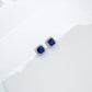 Sapphire Stud Earrings S925 Silver Full-Halo, Evening - Photo 4