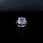 S925 Sterling Silver Lab Padparadscha Pink Sapphire Ring, Vintage Premium for Women - Photo 3